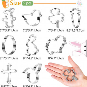 Set de 9 forme pentru prajituri Joyoldelf, model Paste, otel inoxidabil, argintiu - Img 8