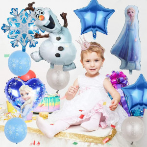 Set de baloane pentru petrecere Hilloly, latex/folie, albastru, 17 piese - Img 3