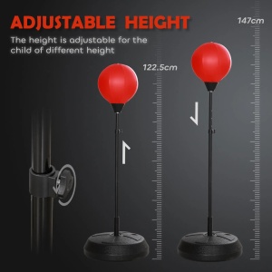 Set de box pentru copii Re-Bloom, sac, manusi si suport reglabil, rosu/negru, 5-10 ani, Resigilat, Grad A - Img 2