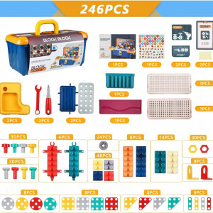 Set de constructie pentru copii Jigsaw, 246 piese, plastic, multicolor - Img 8