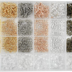 Set de creatie bijuterii NiceLand, 1900 piese, metal/plastic, multicolor, 19.5 x 13.5 x 2.3 cm