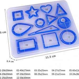 Set de creatie cu matrite si accesorii pentru bijuterii WXLAA, silicon/plastic/metal, alb/argintiu - Img 3