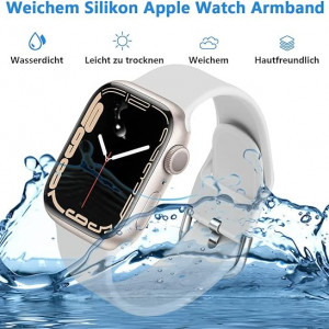 Set de doua bratari pentru Apple Watch Chinbersky, silicon, alb/roz,38/40/41 mm