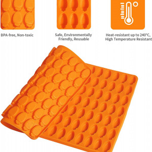 Set de forma pentru biscuiti cu pensula si razuitor de aluat Yosemy, portocaliu, silicon, 29,8 x 19,9 cm / 21 x 3 cm - Img 7