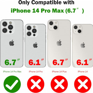 Set de husa cu 2 folii de protectie pentru  iPhone 14 Pro Max Giolus, sticla securizata/TPU, rosu, 6,7 inchi