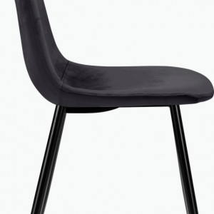 Set de living Monza Eadwine masa + 4 scaune, MDF, antracit/negru, 160x90x76 cm - Img 8