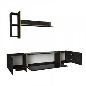 Set de mobilier pentru living Lasne, gri inchis, 180 x 45 x 32 cm - Img 6