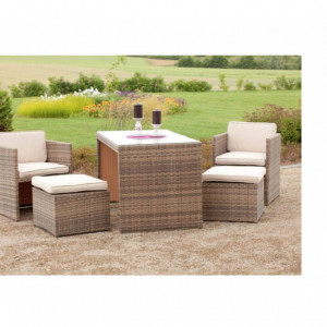 Set de mobilier pentru terasa Merano 11 piese ( 1 masă, 2 fotolii, 2 scaune și 6 perne) - Img 6