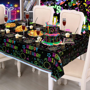 Set de petrecere cu 60 de accesorii fluorescente Osugin, latex, hartie, multicolor - Img 2