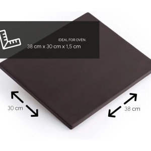 Set de pizza, lopata din aluminiu 30.5 x 85 cm, piatra de copt 38 x 30 cm, DOLCE MARE, Negru, Resigilat, Grad A - Img 2