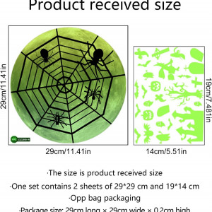 Set de stickere fosforescente pentru Halloween Buer Homie, vinil, verde - Img 3