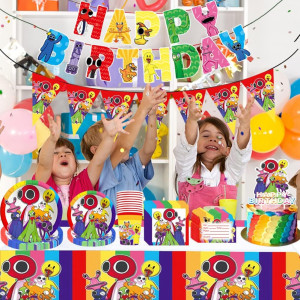 Set de vesela pentru petrecere ZGCXRTO, carton, multicolor, 100 piese