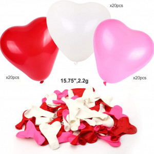 Set decorativ Howaf, 50 lumanari, 60 baloane si 1000 petale de trandafir, rosu/alb/roz - Img 5