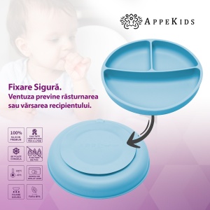 Set Diversificare, AppeKids, 100% Silicon, Basic - Aqua Blue - Img 3