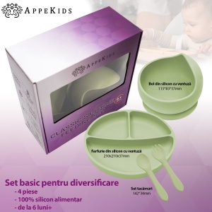 Set Diversificare, AppeKids, 100% Silicon, Basic - Raw Green - Img 2