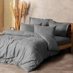 Set husa pilota + 2 fete de perna, bumbac ranforce 100%, 200x200 cm + 2x80x80 cm, gri - Verificat A · Re-Bloom