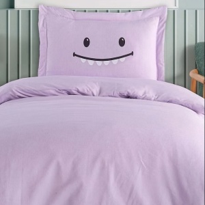 Set husa pilota + fata de perna, 65% bumbac/35% poliester, 155x220 cm + 80x80 cm, violet - Verificat A · Re-Bloom - Img 3
