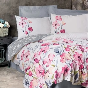 Set husa pilota + fata de perna, bumbac ranforce 100%, 135x200 cm + 80x80 cm, multicolor - Verificat A · Re-Bloom