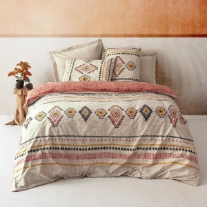 Set husa pilota + fata de perna, bumbac ranforce 100%, 135x200 cm + 80x80 cm, multicolor - Verificat A · Re-Bloom