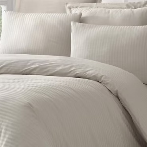 Set husa pilota + fata de perna, satin bumbac 100%, 155x220 cm + 50x90 cm, bej - Verificat A · Re-Bloom