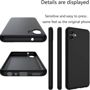 Set husa si 2 folii pentru Samsung Galaxy A04 Tieeyivv, TPU/sticla securizata, negru/transparent, 6,5 inchi