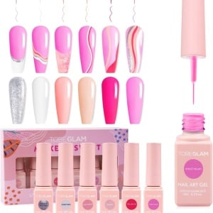 Set lac pentru unghii Tobeglam, 6 culori, 6 ml