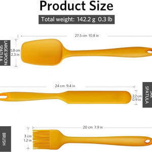 Spatule din silicon Asdirne, silicon, galben