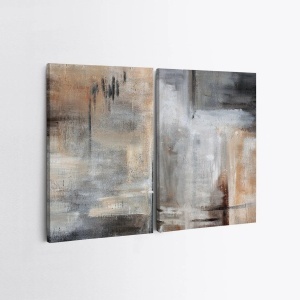 Set tablou Canvas Re-Bloom, 2 piese, panza/lemn, multicolor, 110 x 70 cm, Resigilat, Grad A - Img 2