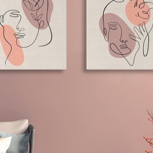 Set tablou decorativ Re-Bloom, 2 piese, panza/lemn, multicolor, 50 x 50 cm - Img 3