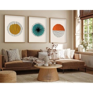 Set tablou decorativ Re-Bloom, 3 piese, MDF/lemn masiv, multicolor, 50 x 70 cm - Img 2