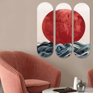 Set tablou decorativ Re-Bloom, 3 piese, MDF, multicolor, 70 x 70 cm, Resigilat, Grad B - Img 3
