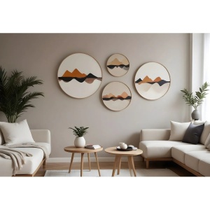 Set tablou decorativ Re-Bloom, 4 piese, lemn masiv, multicolor - Img 2