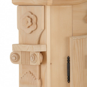 Sifonier Teisendorf Premium Collection by Home Affaire, lemn masiv, natur deschis, 187 x 137 x 60 cm - Img 2