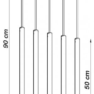 Sollux Lighting Pastelo lampa suspendata 5x40 W, negru - Img 4