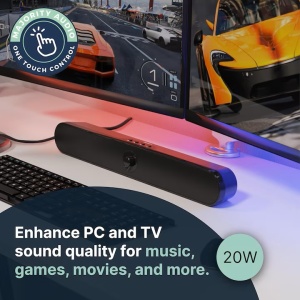 Soundbar Majority, Atlas, Bluetooth, PC, Wireless, AUX, 20 W, negru, Resigilat, Grad A - Img 3