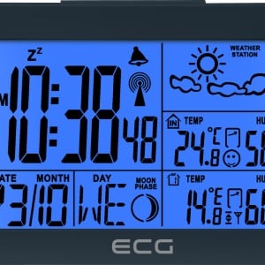 Statie meteo interior-exterior ECG MS 200 Grey, senzor extern fara fir, LCD, ceas, alarma - Img 3