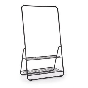 Stender cu suport dublu de pantofi HM WU29, 93x57x166 cm, negru - Img 1