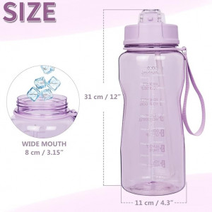 Sticla de apa SHBRIFA, plastic, violet transparent, 2L
