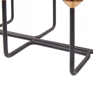 Suport lumanari tip candelabru Bangka, metal, negru, 12 x 36 x 16 cm - Img 2