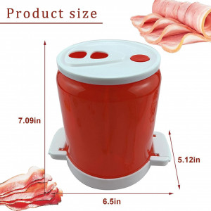 Suport pentru bacon la cuptorul cu microunde OLIYA, PP, rosu/alb, 18 x 16,5 x 13 cm 