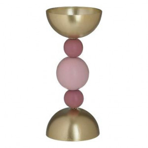 Suport pentru lumanare Bowl, metal, auriu/roz, 8 x 19 cm