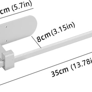 Suport pentru rola de hartie Yozoti, aluminiu, argintiu, 35 x 9 x 4,5 cm