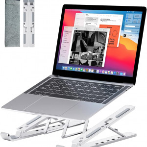 Suport reglabil pentru laptop MickCarl, metal, argintiu, 10-15,6 inchi - Img 8