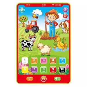 Tableta RCO Y-pad interactiva si educativa, Ferma animalelor in limba engleza, 20.5x13.8x1.3cm, 3+ani, WW7002