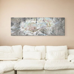 Tablou „Abstrakt 1353”, gri, 50 x 150 cm - Img 2