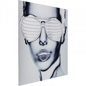 Tablou „Alu Cool Girl”, metal, gri, 120 x 120 x 4 cm - Img 5