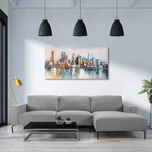 Tablou decorativ canvas, 50x120 cm, panza/lemn, format panoramic, multicolor - Verificat A · Re-Bloom - Img 3