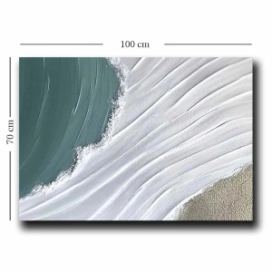Tablou decorativ canvas 70x100 cm, panza 100% grosime 2.8mm, rama lemn pin 100%, albastru/alb/bej - Verificat A · Re-Bloom - Img 3