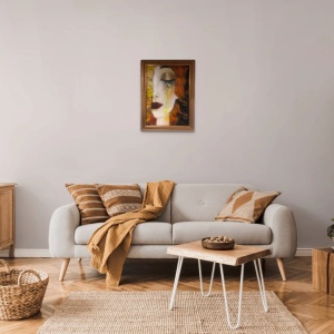 Tablou decorativ canvas model femeie, 50x70 cm, panza/lemn, multicolor - Verificat A · Re-Bloom - Img 2