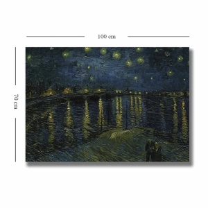 Tablou decorativ canvas Vincent van Gogh, 70x100 cm, panza 100%, cadru lemn 100% grosime 2.8 cm, albastru inchis/galben - Verificat A · Re-Bloom - Img 3
